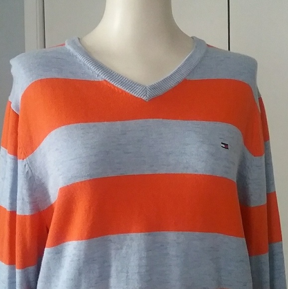 Tommy Hilfiger Stripe V Neck Sweater - Picture 2 of 7